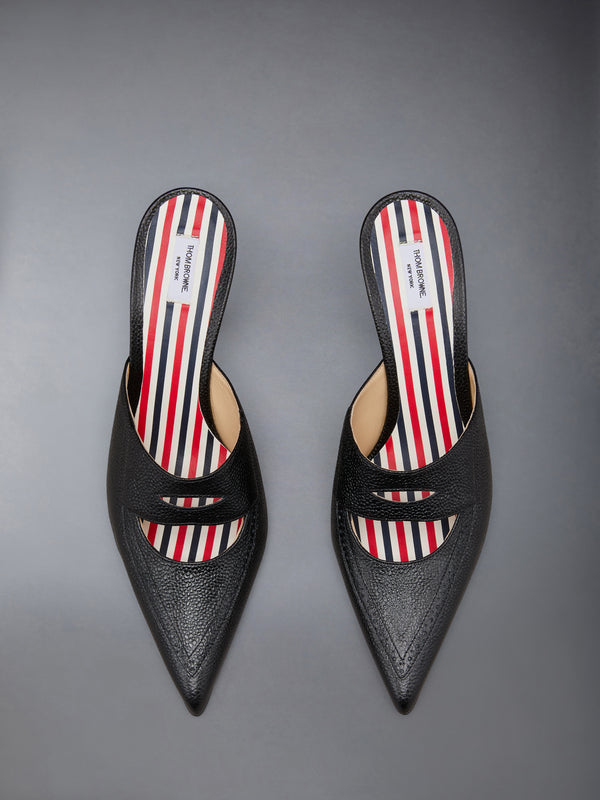 PEBBLE GRAIN CUT OUT PENNY LOAFER MULE - image 6