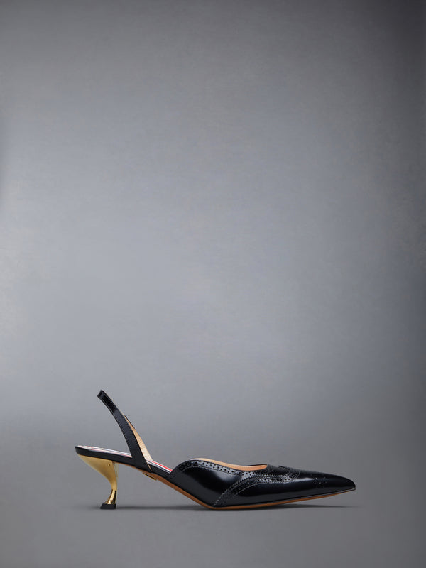 SMOOTH CALF WINGTIP SLINGBACK HEEL 50MM - featured image