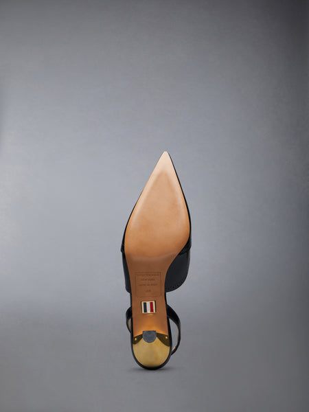 SMOOTH CALF WINGTIP SLINGBACK HEEL 50MM BLACK