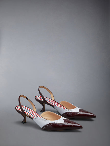 SPAZZOLATO WINGTIP SLINGBACK BURGUNDY