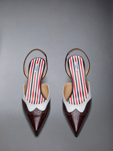 SPAZZOLATO WINGTIP SLINGBACK BURGUNDY