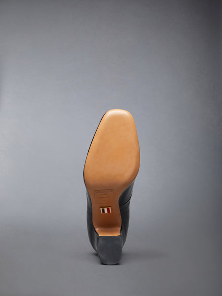 PATENT VITELLINO BOW & COLLAR COURT SHOES 90MM BLK/WHT