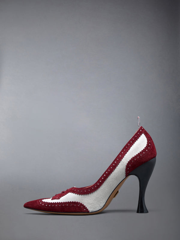 CALF SUEDE LOW THROAT WINGTIP PUMP 105MM - image 3