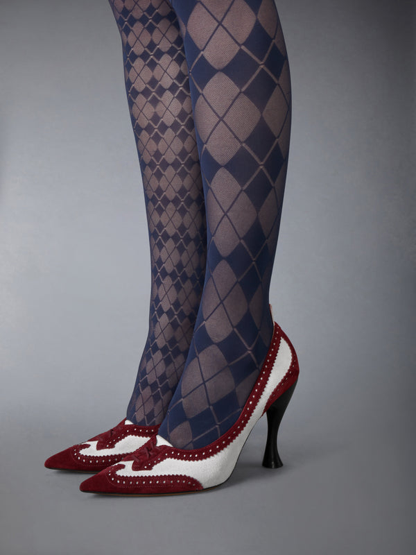 CALF SUEDE LOW THROAT WINGTIP PUMP 105MM - image 4