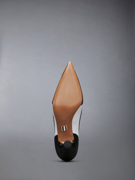 PEBBLE GRAIN WINGTIP PUMP 50MM BLK/WHITE