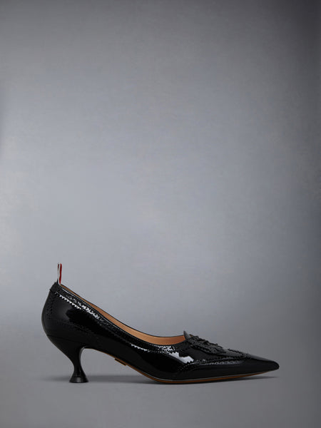 SOFT PATENT WINGTIP PUMP 50MM BLACK