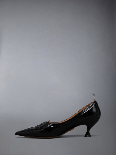 SOFT PATENT WINGTIP PUMP 50MM BLACK