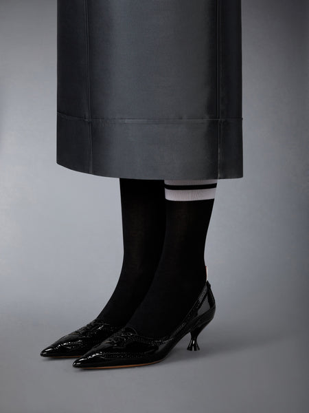 SOFT PATENT WINGTIP PUMP 50MM BLACK