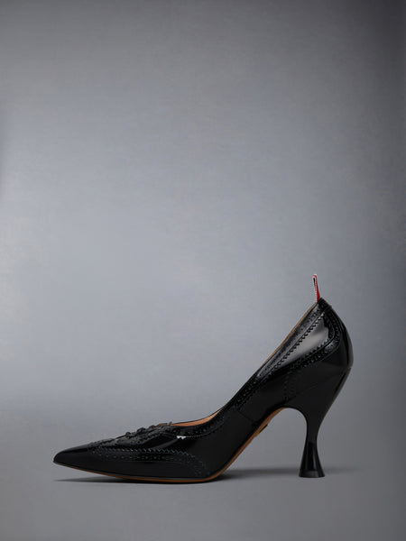 SOFT PATENT WINGTIP PUMP 90MM BLACK