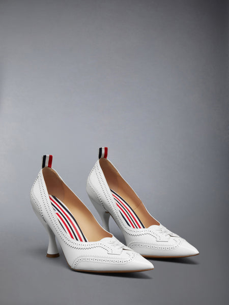 SOFT PATENT WINGTIP PUMP 90MM WHITE