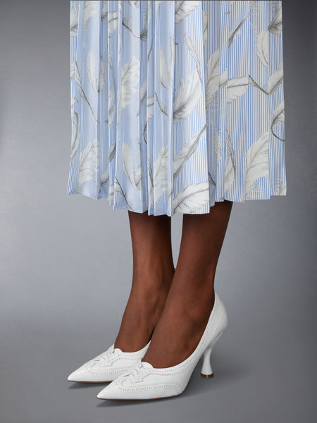 SOFT PATENT WINGTIP PUMP 90MM WHITE