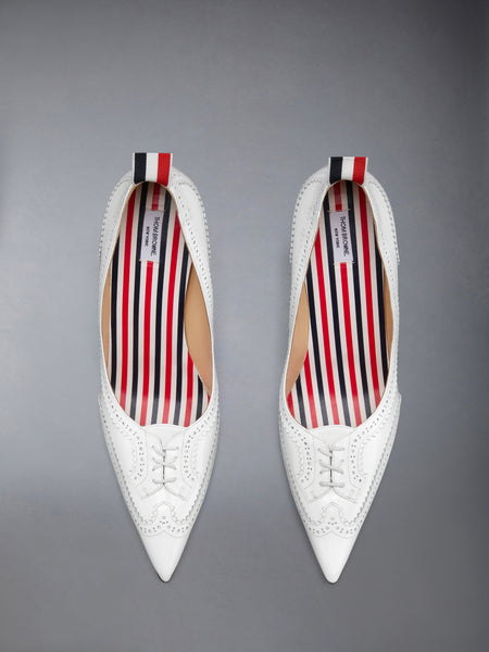 SOFT PATENT WINGTIP PUMP 90MM WHITE
