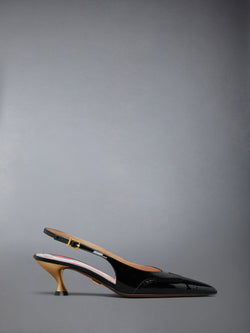 SOFT PATENT WINGTIP SLINGBACK 50MM