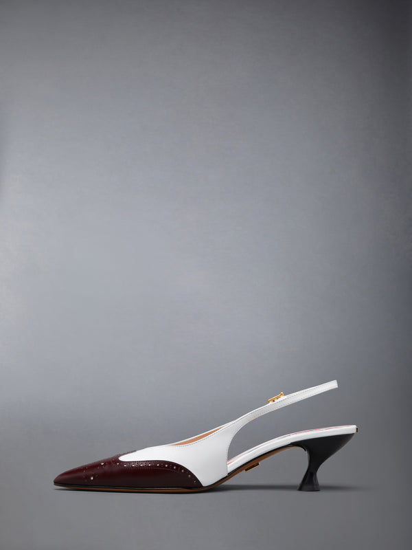 SOFT SPAZZOLATO SHINY CALF WINGTIP SLINGBACK 50MM - image 3