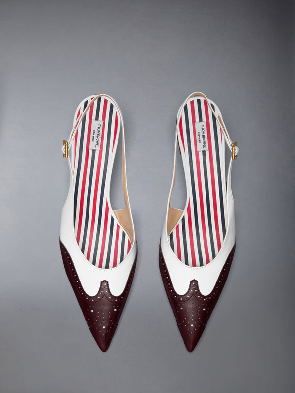 SOFT SPAZZOLATO SHINY CALF WINGTIP SLINGBACK 50MM - image 5