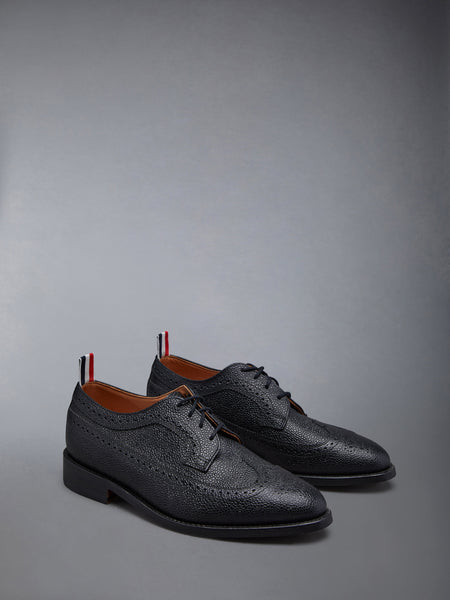 PEBBLE GRAIN LEATHER SOLE LONGWING BROGUE BLACK