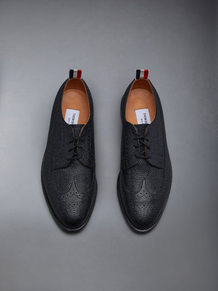 PEBBLE GRAIN LEATHER SOLE LONGWING BROGUE BLACK