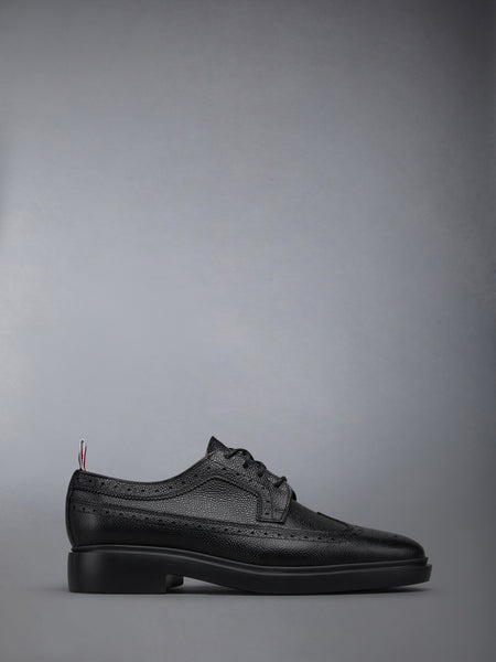 PEBBLE GRAIN LIGHTWEIGHT RUBBER SOLE CLASSIC LONGWING BROGUES BLACK