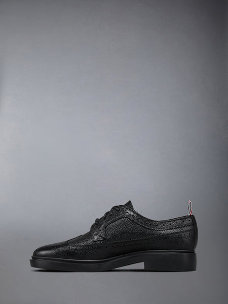 PEBBLE GRAIN LIGHTWEIGHT RUBBER SOLE CLASSIC LONGWING BROGUES BLACK
