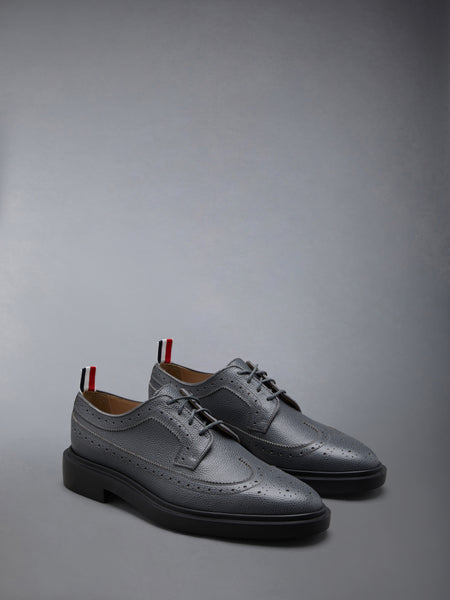 PEBBLE GRAIN LIGHTWEIGHT RUBBER SOLE CLASSIC LONGWING BROGUES DARK GREY