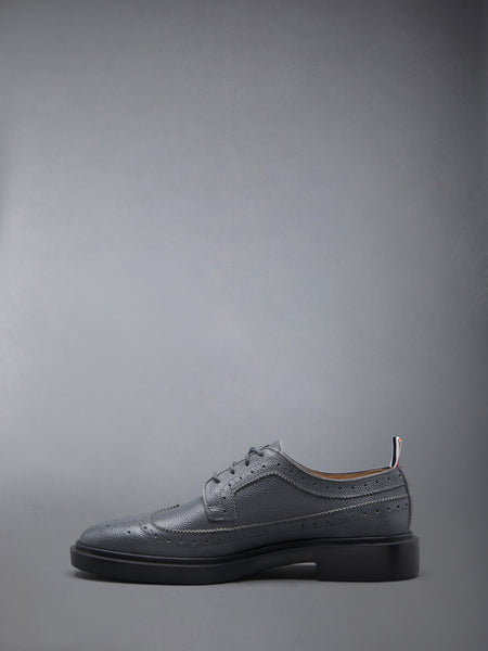PEBBLE GRAIN LIGHTWEIGHT RUBBER SOLE CLASSIC LONGWING BROGUES DARK GREY