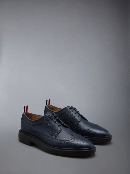 PEBBLE GRAIN LIGHTWEIGHT RUBBER SOLE CLASSIC LONGWING BROGUES NAVY