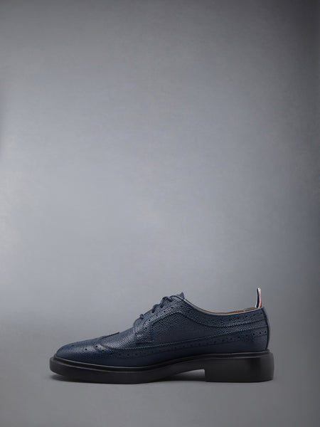 PEBBLE GRAIN LIGHTWEIGHT RUBBER SOLE CLASSIC LONGWING BROGUES NAVY