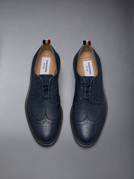PEBBLE GRAIN LIGHTWEIGHT RUBBER SOLE CLASSIC LONGWING BROGUES NAVY