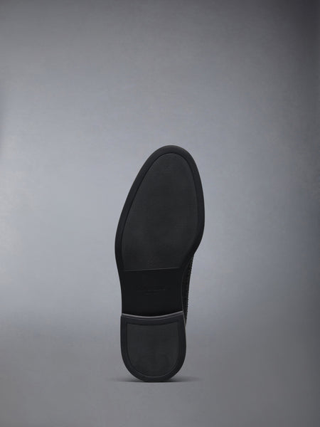 PEBBLE GRAIN LIGHTWEIGHT RUBBER SOLE BOW LONGWING BROGUES BLACK