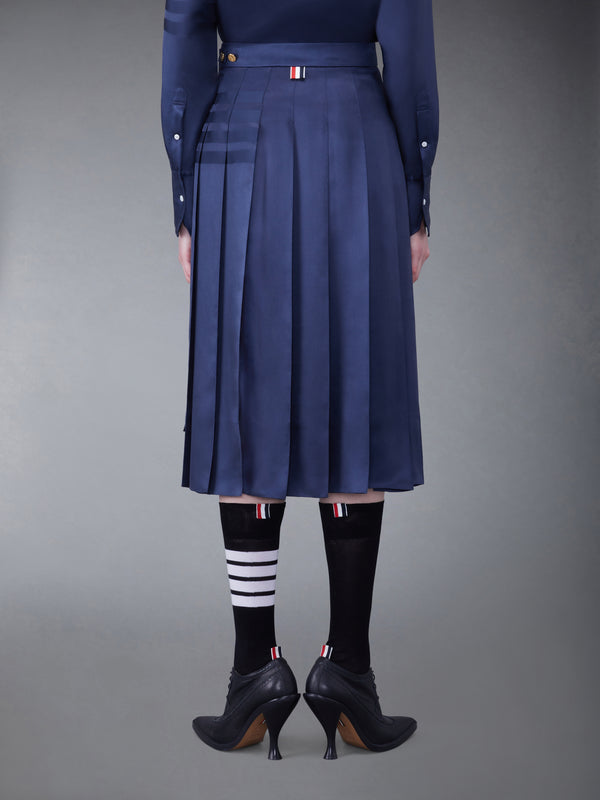 SILK TWILL 4-BAR MIDI PLEATED SKIRT - image 3