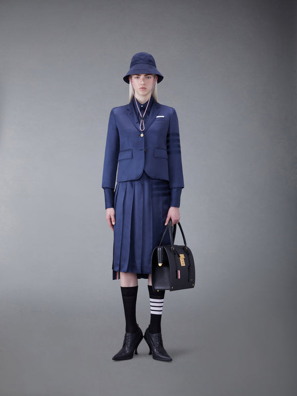 SILK TWILL 4-BAR MIDI PLEATED SKIRT - image 4