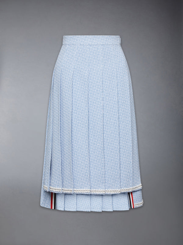 SOLID TWEED KNEE LENGTH PLEATED SKIRT - featured image