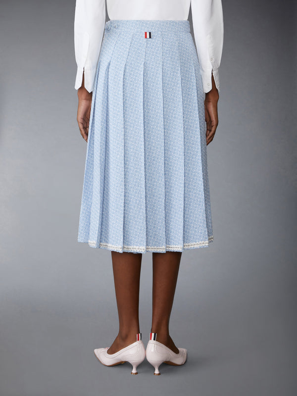 SOLID TWEED KNEE LENGTH PLEATED SKIRT - image 3
