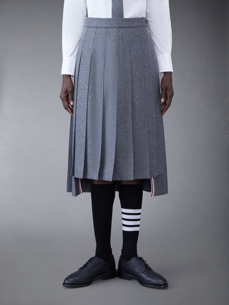 WOOL FLANNEL 2003 CLASSIC PLEATED SKIRT MED GREY