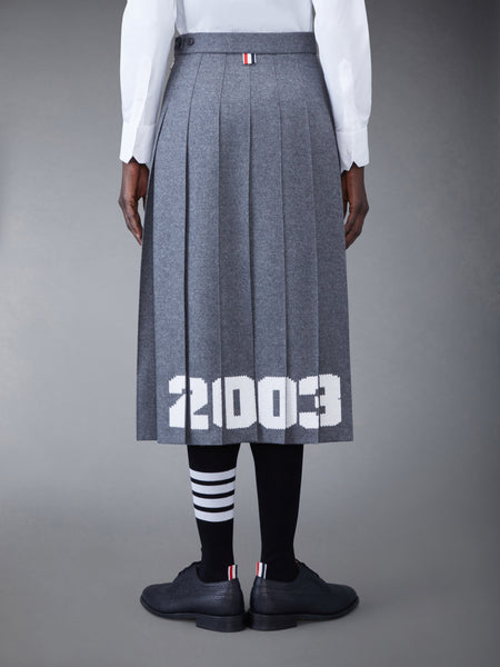 WOOL FLANNEL 2003 CLASSIC PLEATED SKIRT MED GREY
