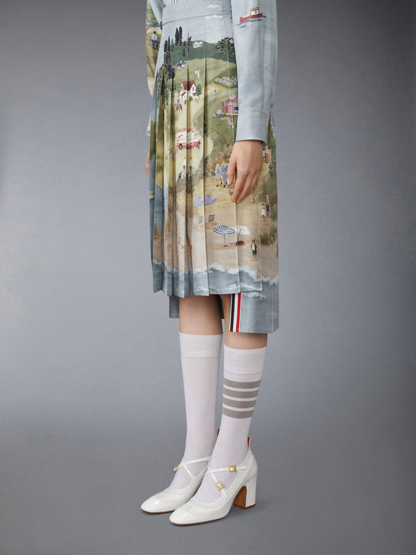 NANTUCKET SCENIC SILK TWILL PLEATED SKIRT - image 2