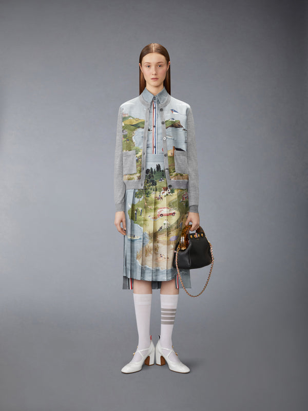 NANTUCKET SCENIC SILK TWILL PLEATED SKIRT - image 4