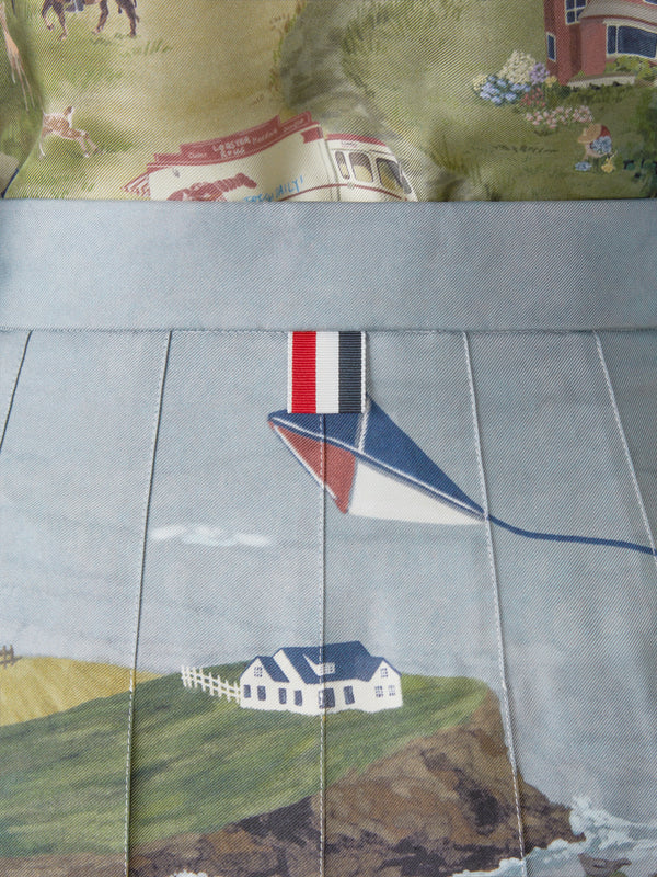 NANTUCKET SCENIC SILK TWILL PLEATED SKIRT - image 5