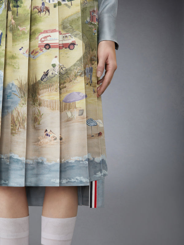 NANTUCKET SCENIC SILK TWILL PLEATED SKIRT - image 6