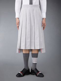 SEERSUCKER PLEATED SKIRT
