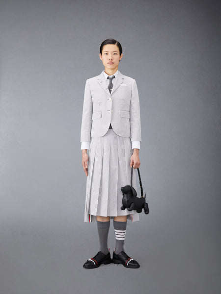 SEERSUCKER PLEATED SKIRT MED GREY