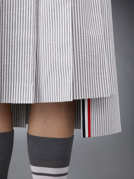 SEERSUCKER PLEATED SKIRT MED GREY