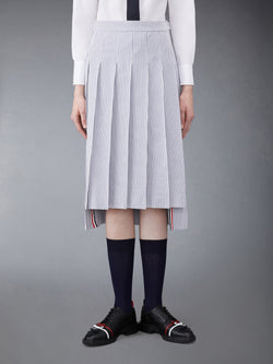 SEERSUCKER PLEATED SKIRT