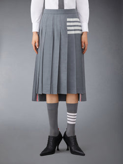 PLAIN WEAVE 4-BAR PLEATED SKIRT