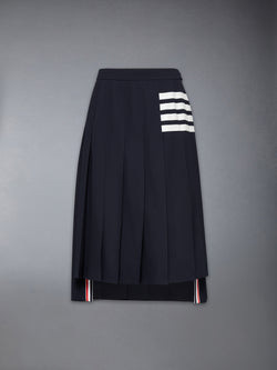 PLAIN WEAVE 4-BAR PLEATED SKIRT