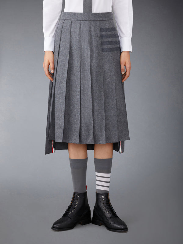 FLANNEL 4-BAR MIDI PLEATED SKIRT - featured image
