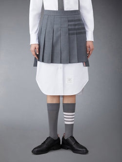 SCHOOL UNIFORM 4-BAR PLEATED MINI SKIRT