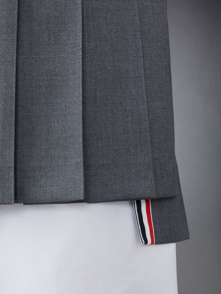 SCHOOL UNIFORM 4-BAR PLEATED MINI SKIRT MED GREY