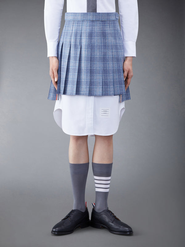 Wool Cashmere Check Pleated Mini Skirt - featured image
