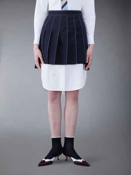 FRESCO MINI PLEATED SKIRT NAVY
